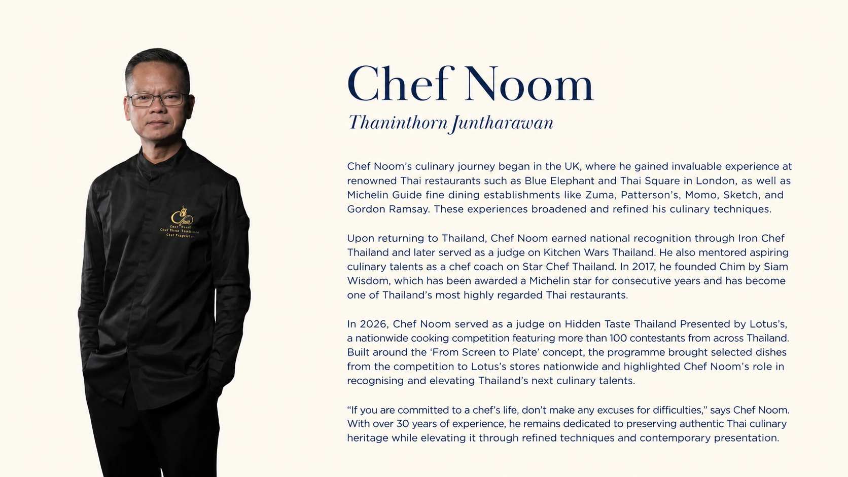Chef Noom Thaninthorn Juntharawan